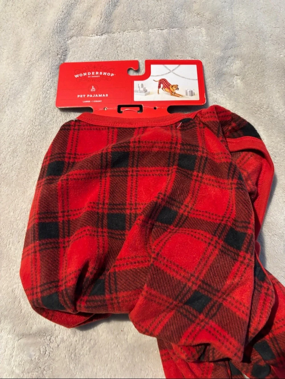 NEW Wondershop Red and Black Plaid Dog Onesie Pajama
